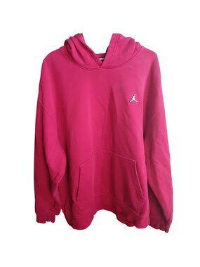 Jordan Mens Red Hoodie Embroidered Logo Size XXL Fleece Lining Kangaroo Pocket